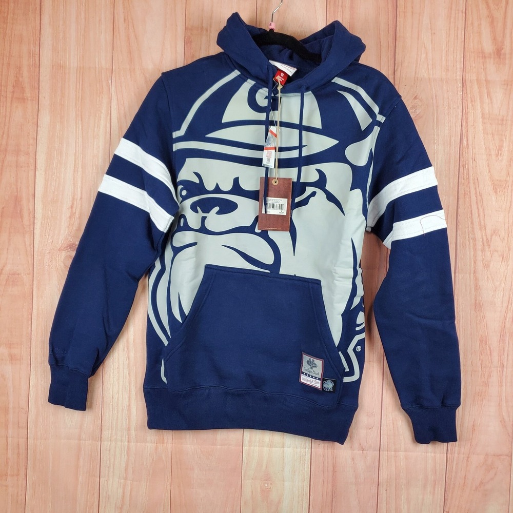 Mitchell & Ness Sz Small White Blue Cotton Georgetown University Pullover